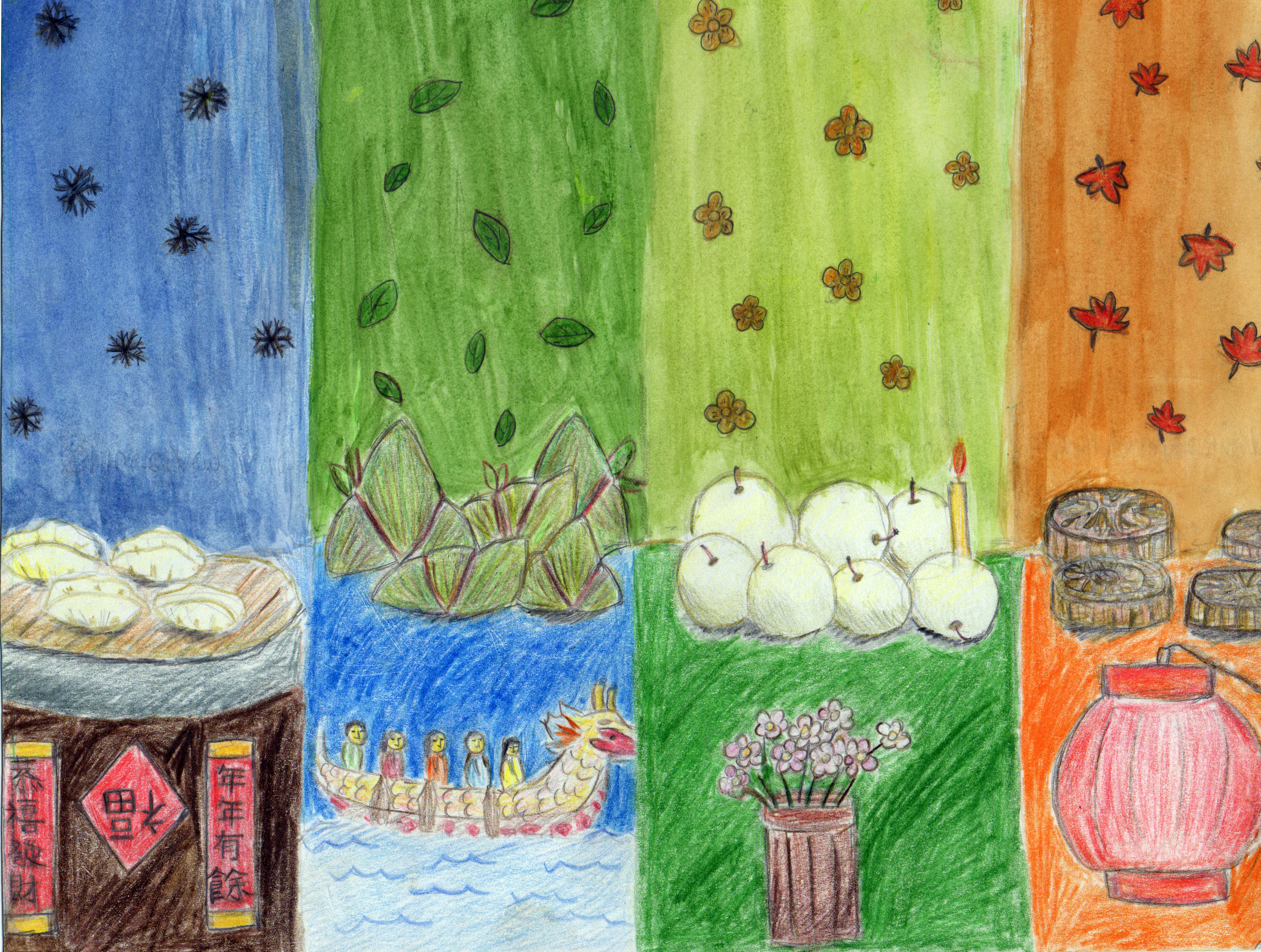 Sarah Jiahui Wang / Food For Chinese Holidays / Honorable Mention / Grade 5